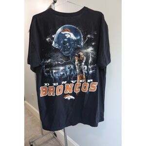 Denver Broncos NFL‎ Football Helmet Graphic T-Shirt Black Reprint